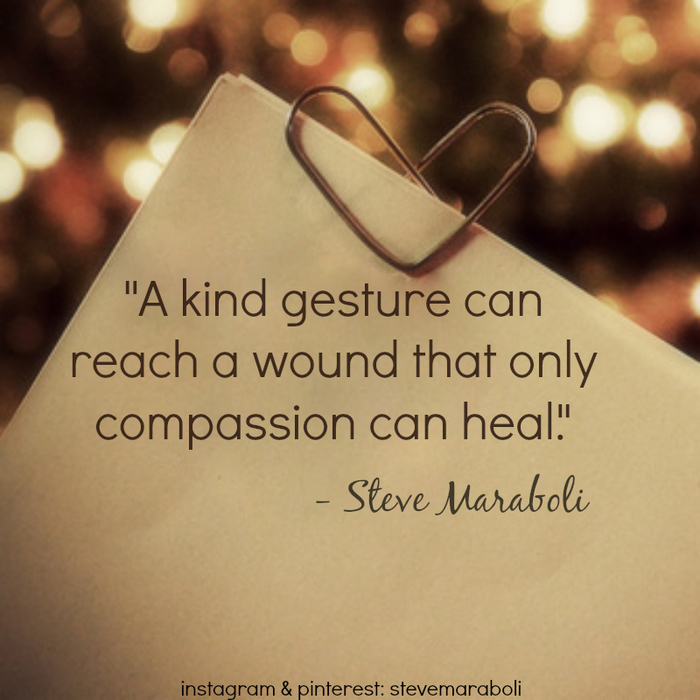 A kind gesture can reach a wound that only compassion can heal. steve maraboli