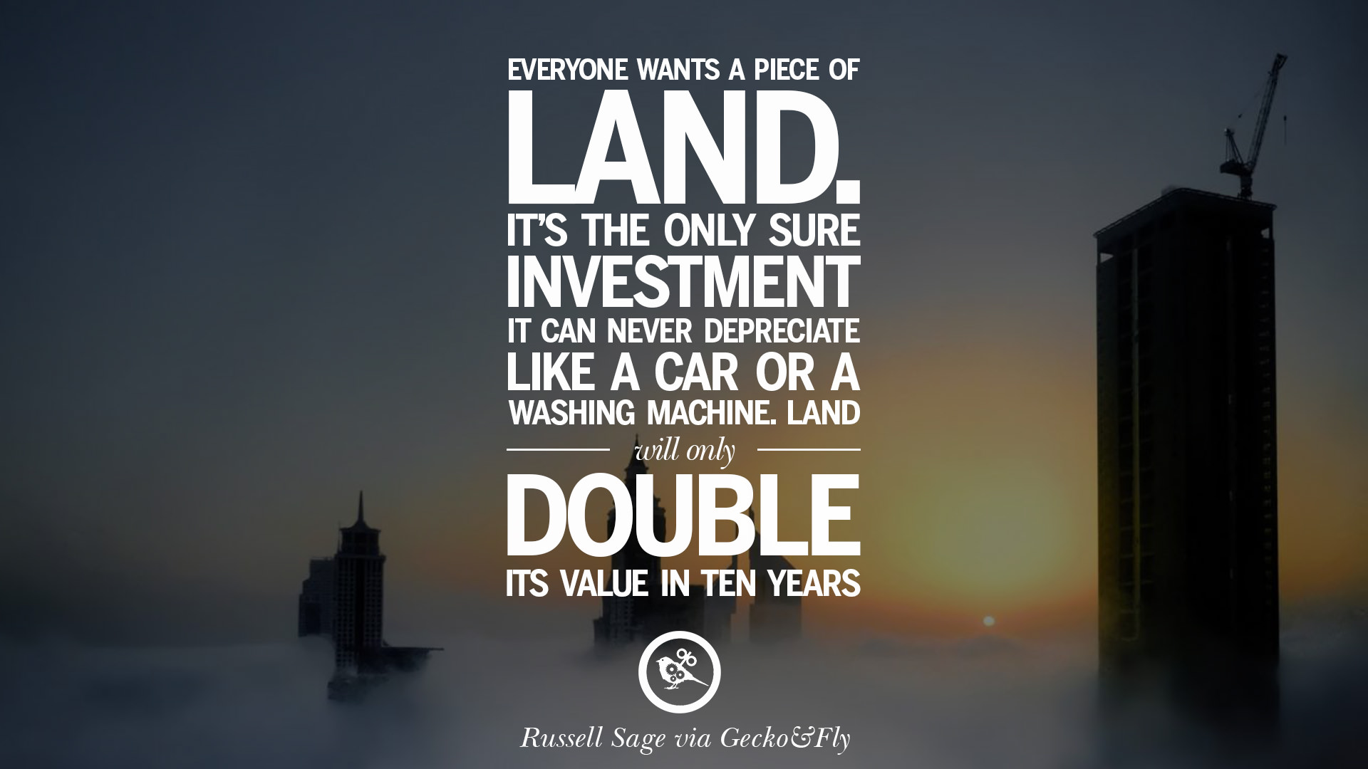 Everyone wants a piece of land. It’s the only sure investment. It can never depreciate like a car or washing machine. Land will only double its value in ten years. Russell lsaga