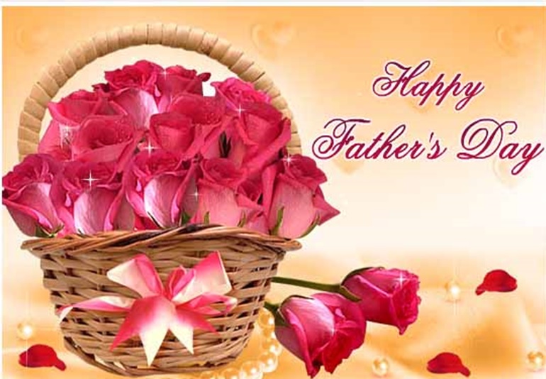 happy fathers day flowers in basket