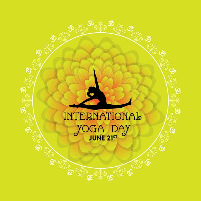 international yoga day june 21st greeting card