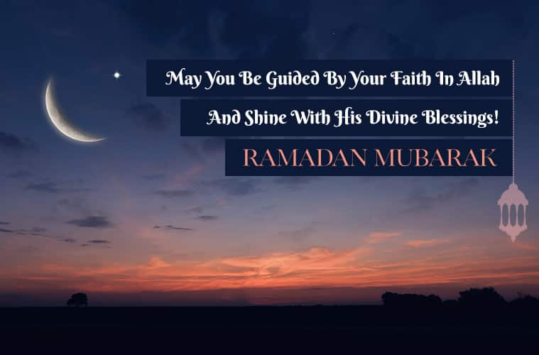 may you be guided by your faith in allah and shine with his divine blessings. ramadan mubarak