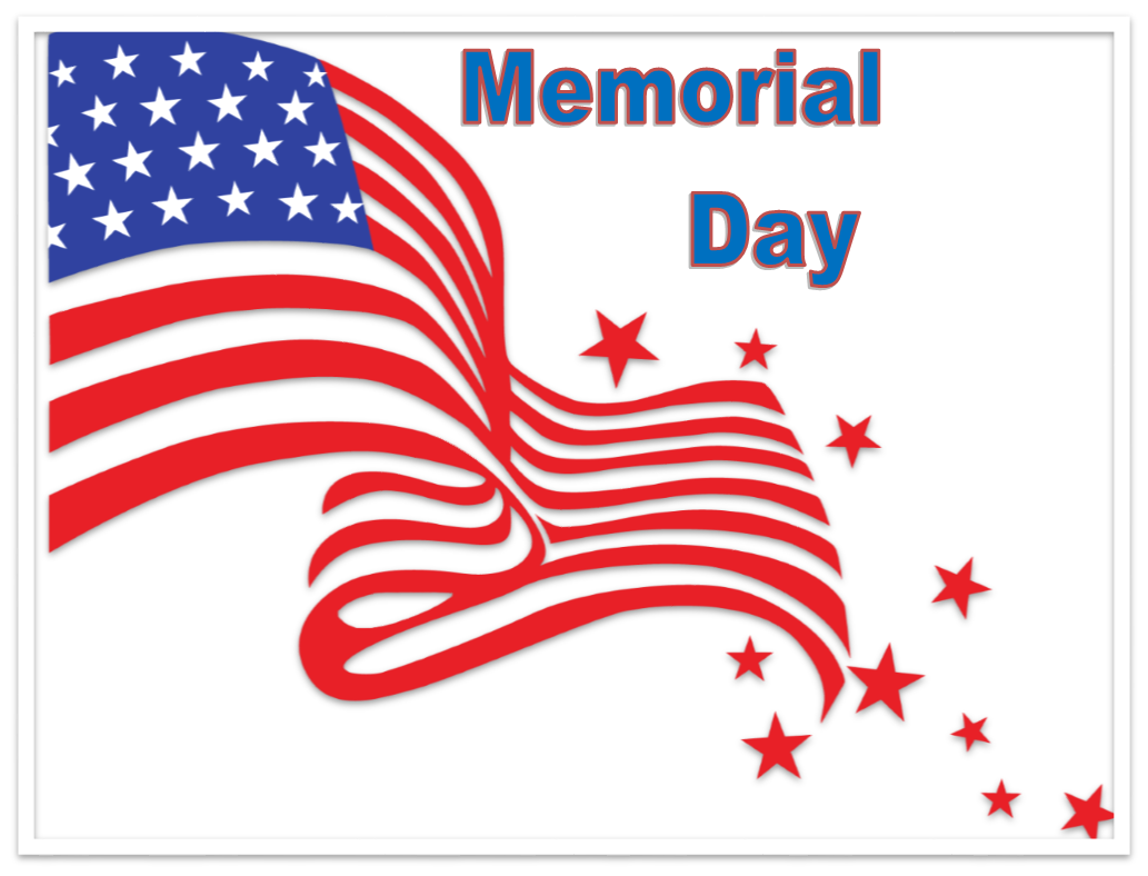 memorial day waving american flag clipart