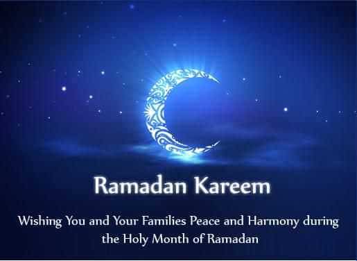 ramadan kareem wishing you and your families peace and harmony during the holy month of ramadan