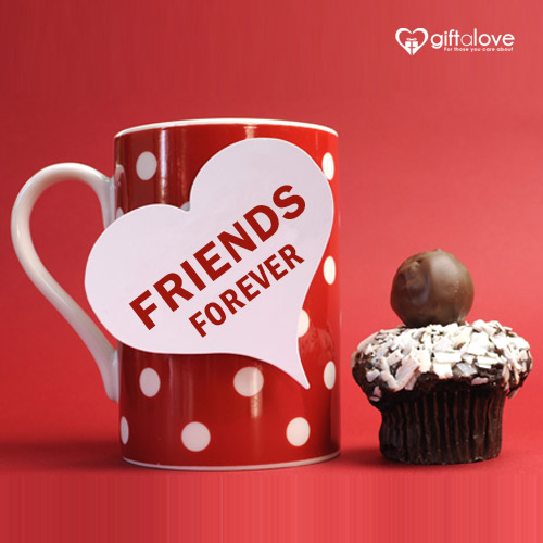 friends forever mug with cupcake happy friendship day