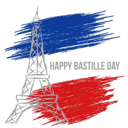 happy bastille day eiffel tower illustration