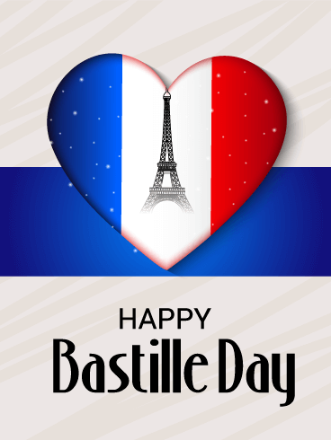 happy bastille day eiffel tower in heart