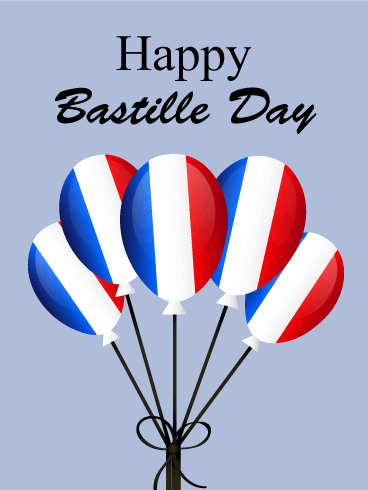 happy bastille day french flag balloons illustration