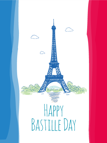 happy bastille day greeting card