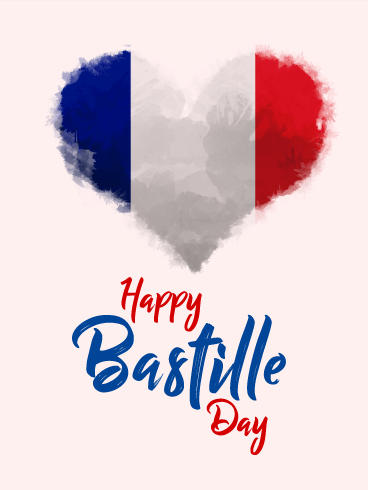 happy bastille day heart flag