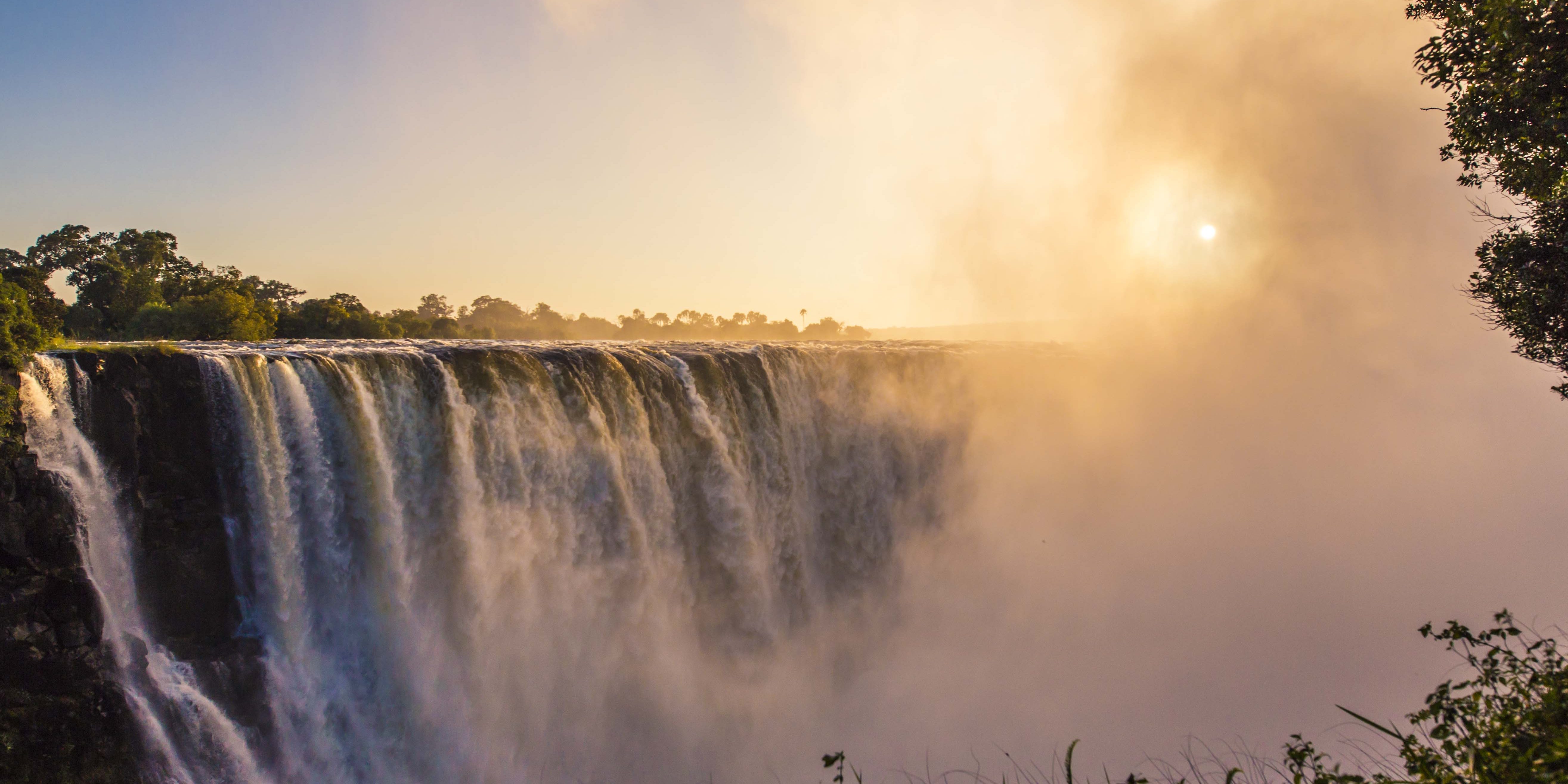 Victoria Falls At Sunset