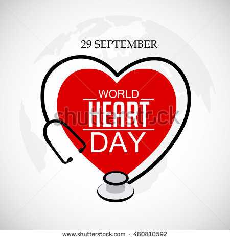 29 september World Heart Day heart and stethoscope illustration