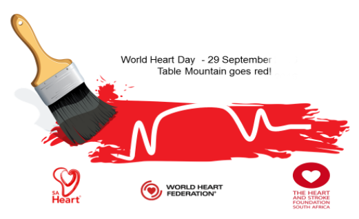 World Heart Day 29 september table mountain goes red