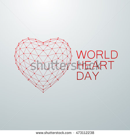 World Heart Day 3D Wireframe Heart Shape Illustration