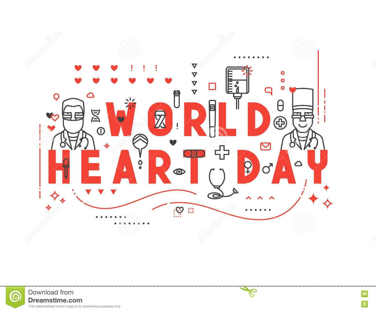 World Heart Day Heart Medicine Elements Concept Illustration