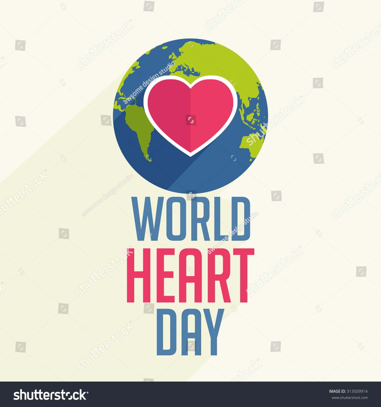 World Heart Day earth globe illustration