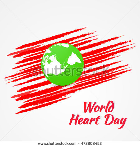 World Heart Day green earth globe illustration