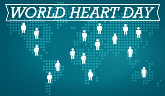 World Heart Day world map in background