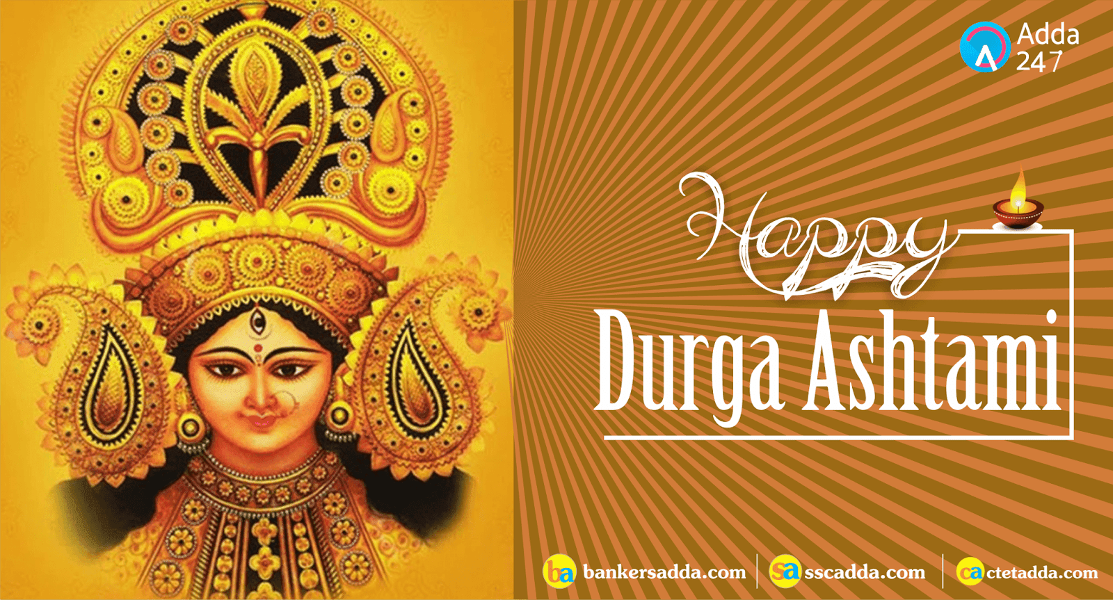 happy durga ashtami greeting card