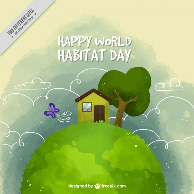 happy world habitat day illustration