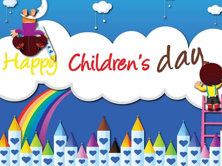 happy Children’s Day crayon color pencils