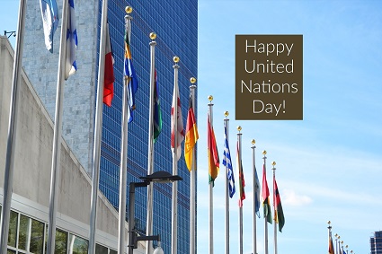 happy united nations day flags picture