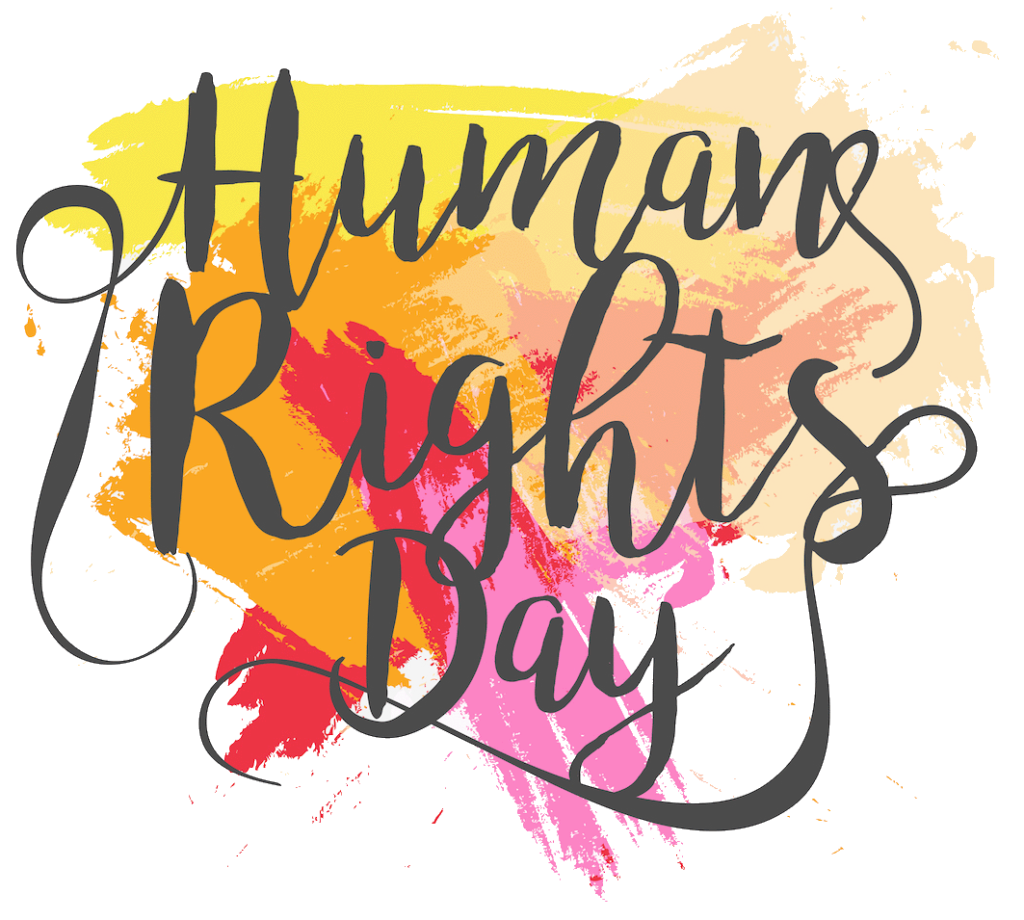 human rights day colors in background