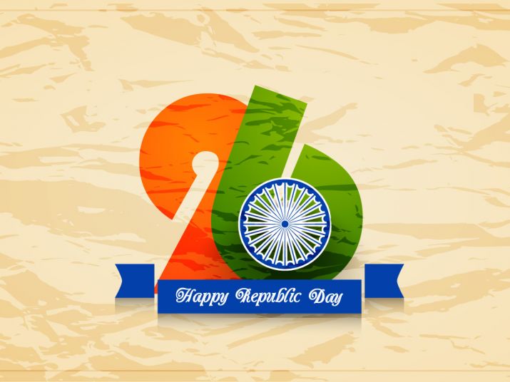 happy Republic Day 26th january greeting card