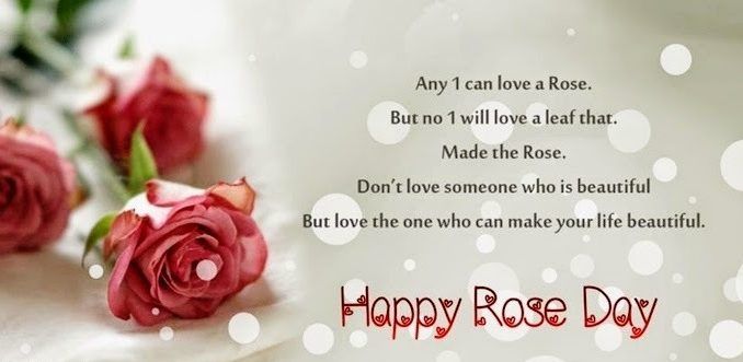 any 1 can love a rose but no 1 will love a leaf that made the rose happy Rose Day