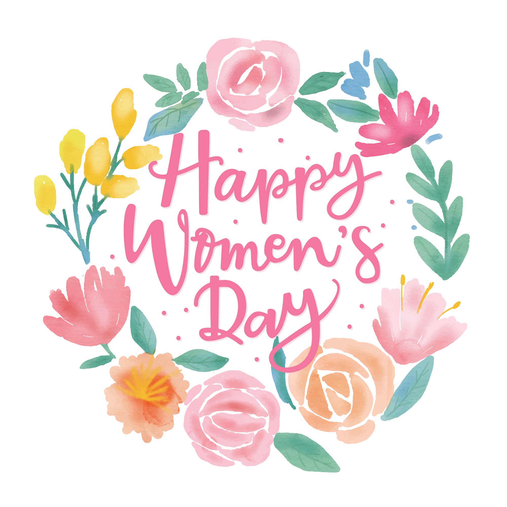 happy women’s day flowers greeting card