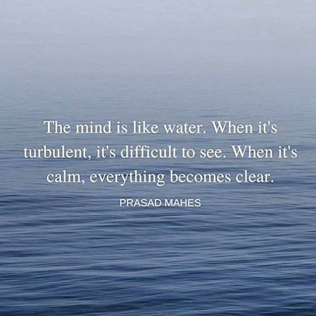 the mind is like water. when it’s turbulent, it’s difficult to see. when it’s calm, everything becomes clear. prasad mahes