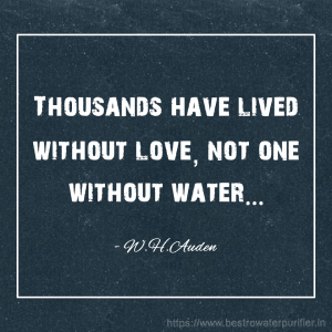 thousands have lived without love, not one without water. w.h. auden