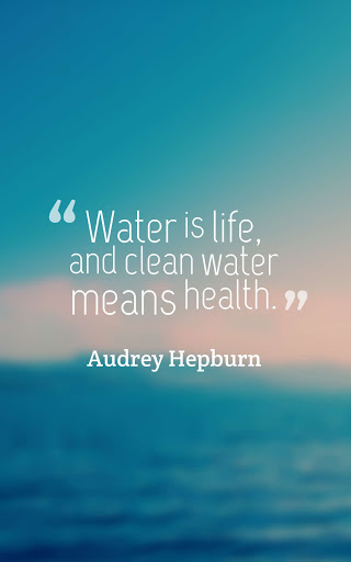 water is life, and clean water means health. audrey hepburn