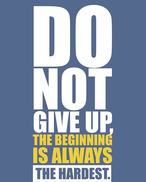 do not give up the beginning is always the hardest