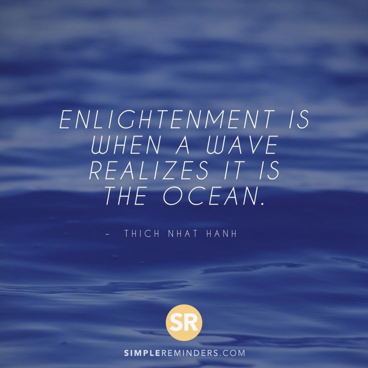 enlightenment is when a wave realizes it is the ocean. thich nhat hang