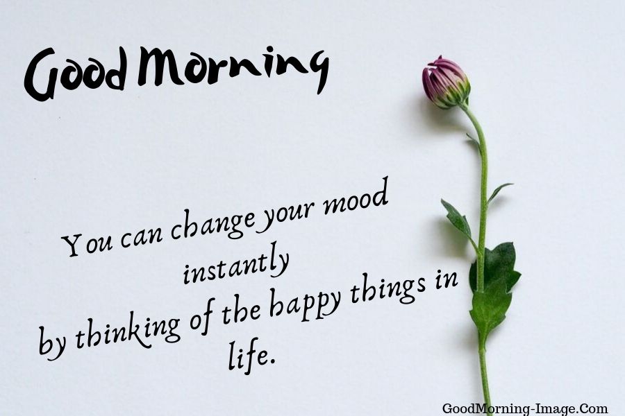 good morning you can change your mood instantly by thinking of the happy things in life