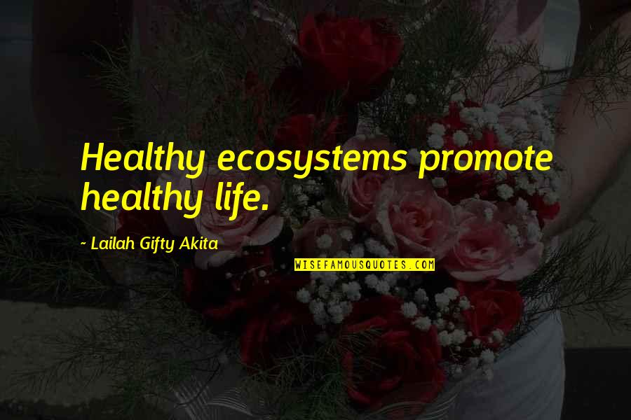 healthy ecosystems promote healthy life. lailah gifty akita