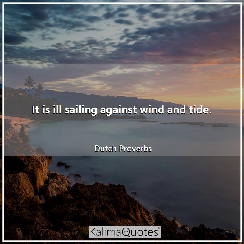 it is ill sailing against wind and tide.