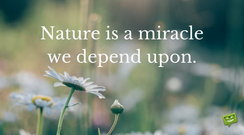 nature is a miracle we depend upon