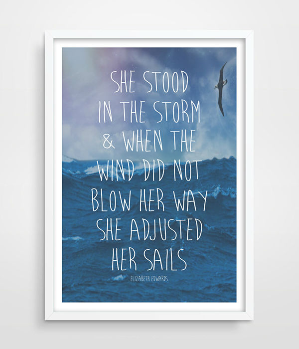 she stood in the storm & when the wind did not blow her way she adjusted her sails