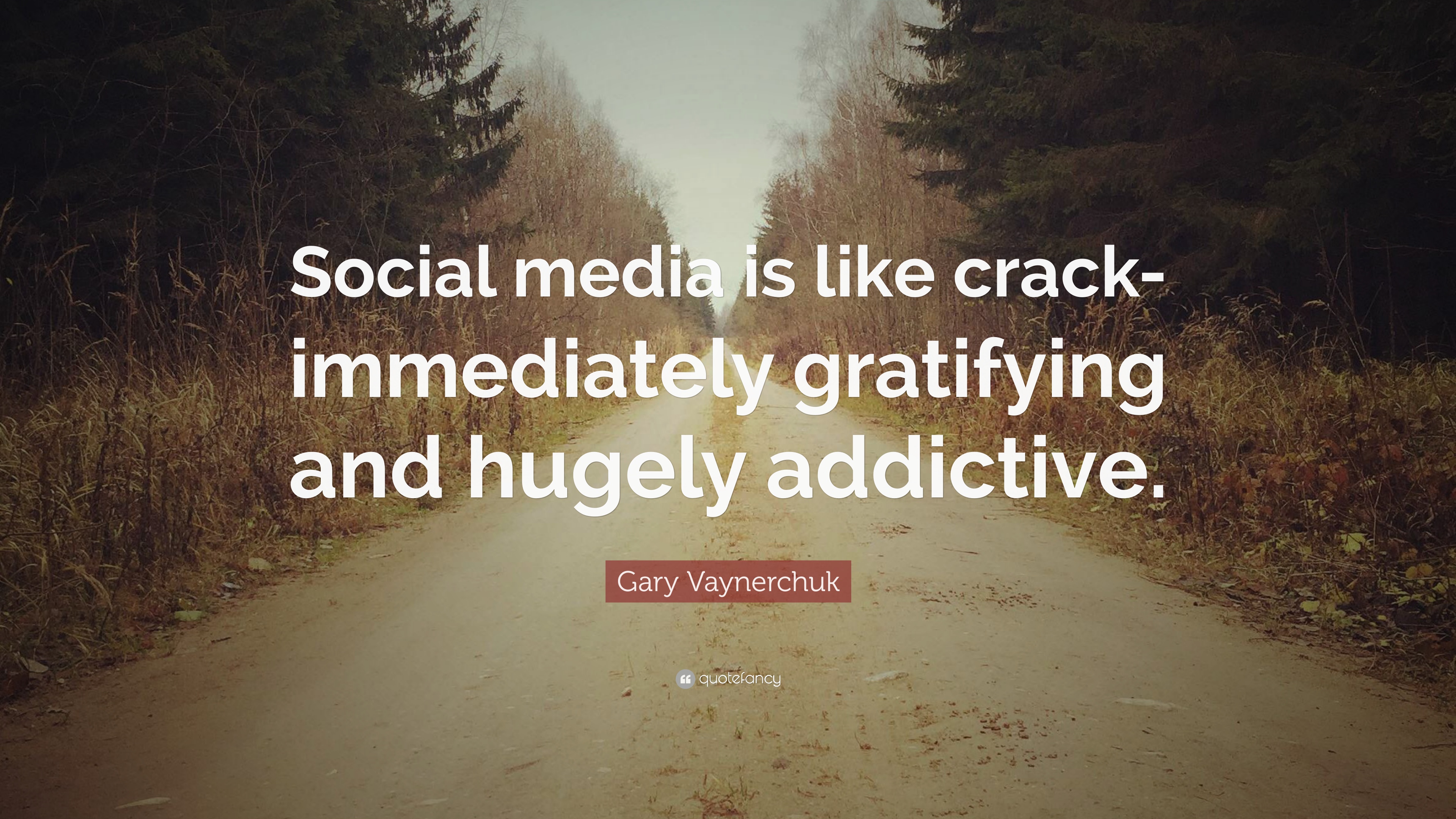 social media is like crack immediately gratifying and hugely addictive. gary vaynerchuk