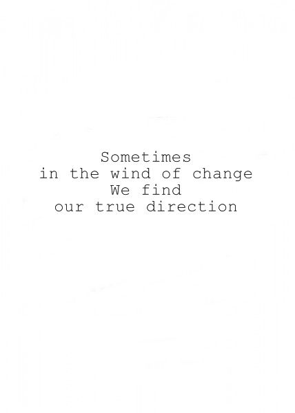 sometimes in the wind of change we find our true direction