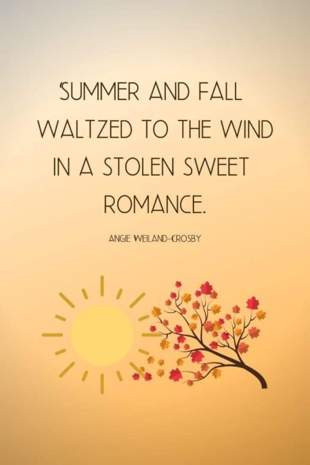 summer and fall waltzed to the wind in a stolen sweet romance. angie weiland crosby