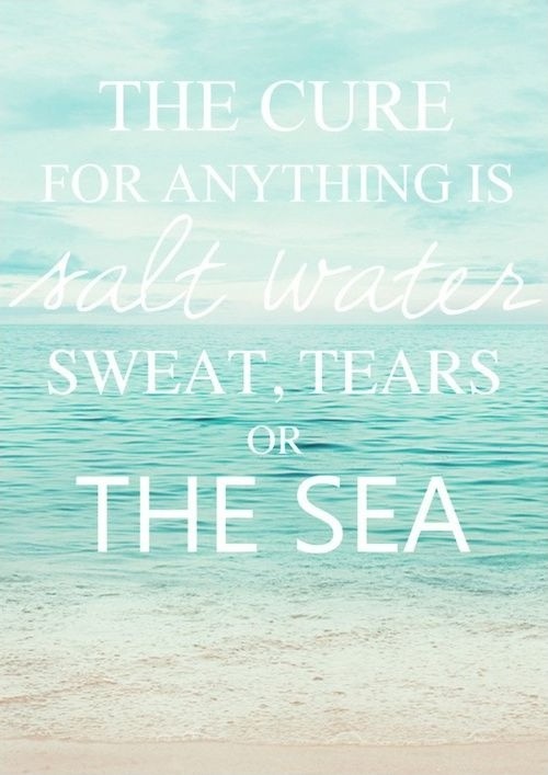 the cure for anything is salt water sweat, tears or the sea