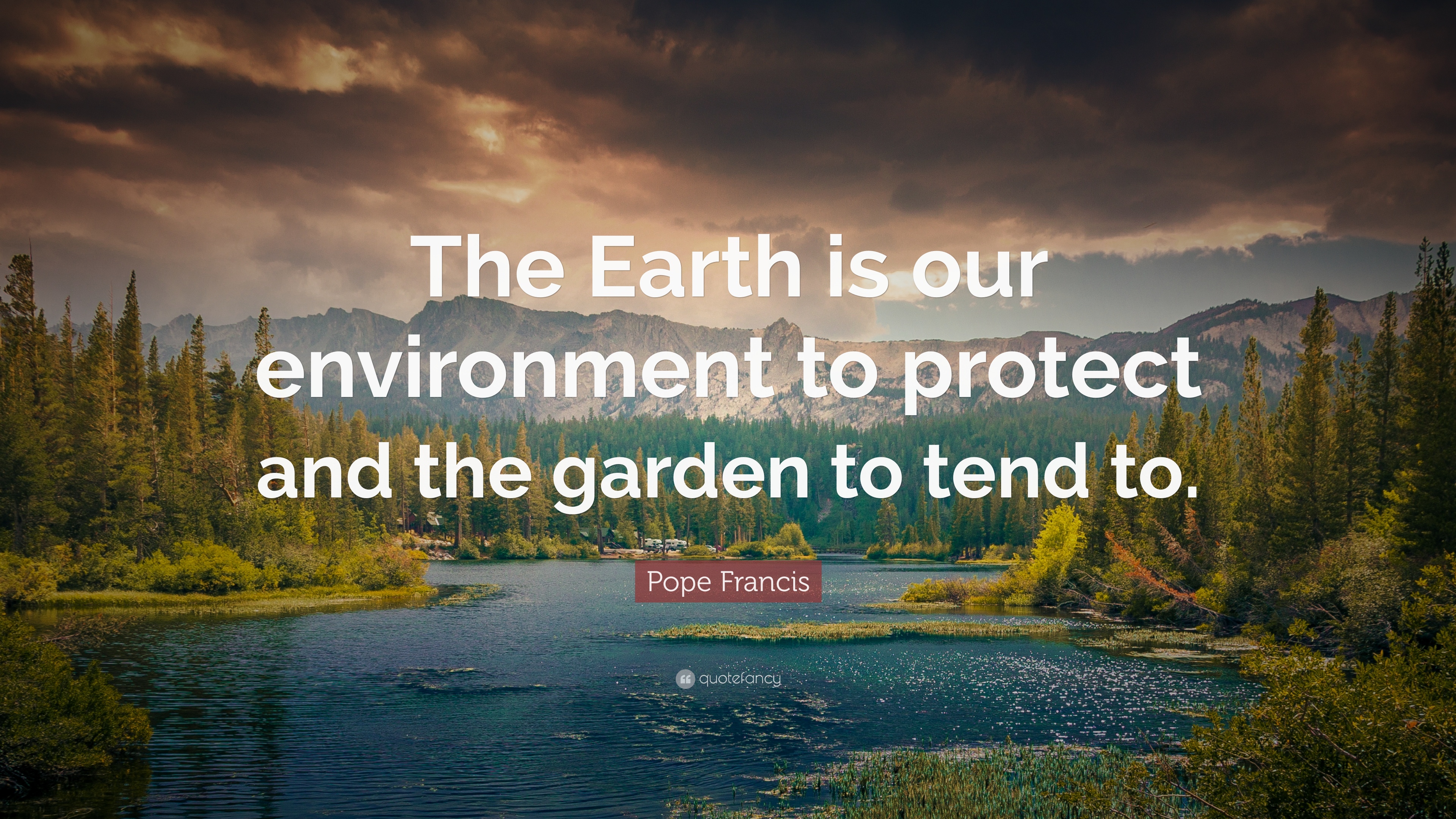 the earth is our environment to protect and the garden to tend to. pope francis