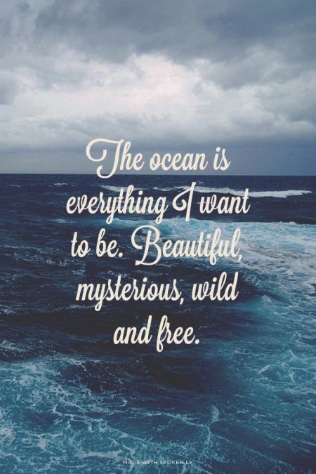 the ocean is everything i want to be. beautiful mysterious wild and free