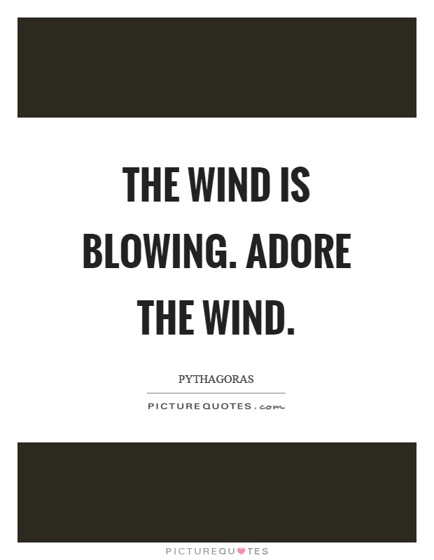 the wind is blowing. adore the wind. pythagoras