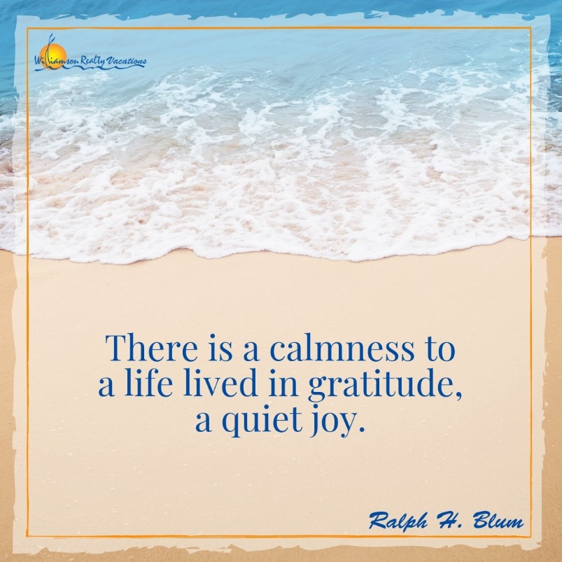 there is a calmness to life lived in gratiture a quiet joy. ralph h blum