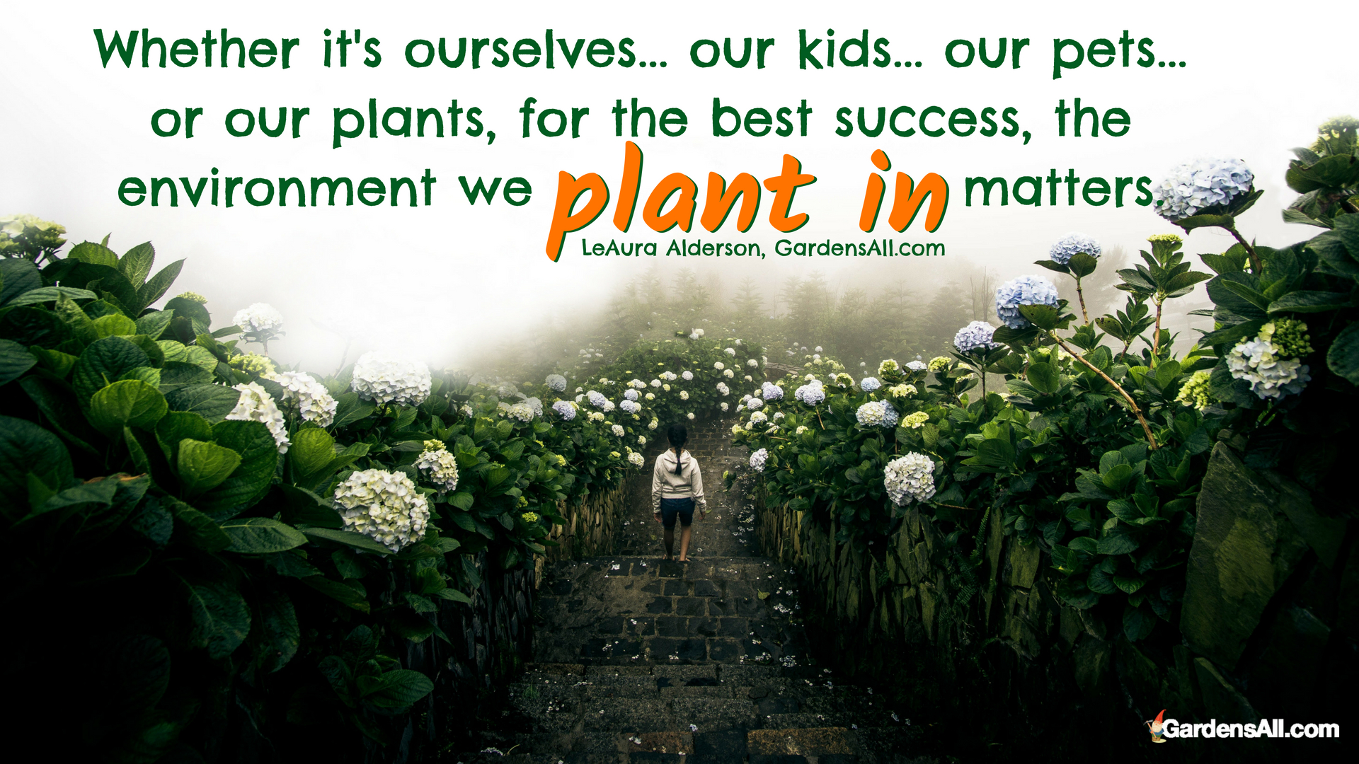 whether it’s ourselves our kids our pets or our plants for the best success the environment we plant in matters. leaura alderson