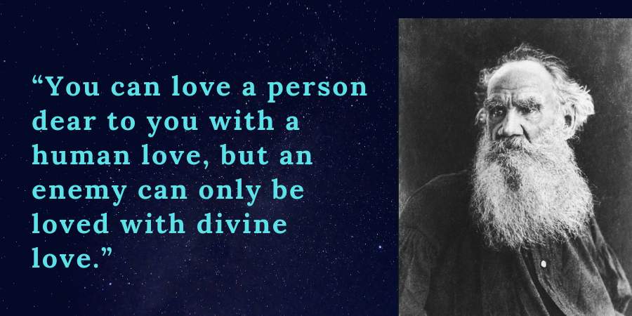 you can love a person dear to you with a human love, but an enemy can only be loved with divine love